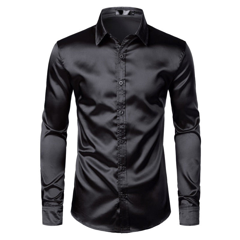 Men's slim fit button-down dress shirt. Stylish long-sleeve design perfect for formal or business casual wear.