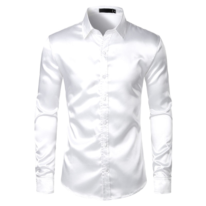 Classic men's long-sleeve button-down shirt. Versatile slim fit for men's fashion, business, or smart casual outfits.