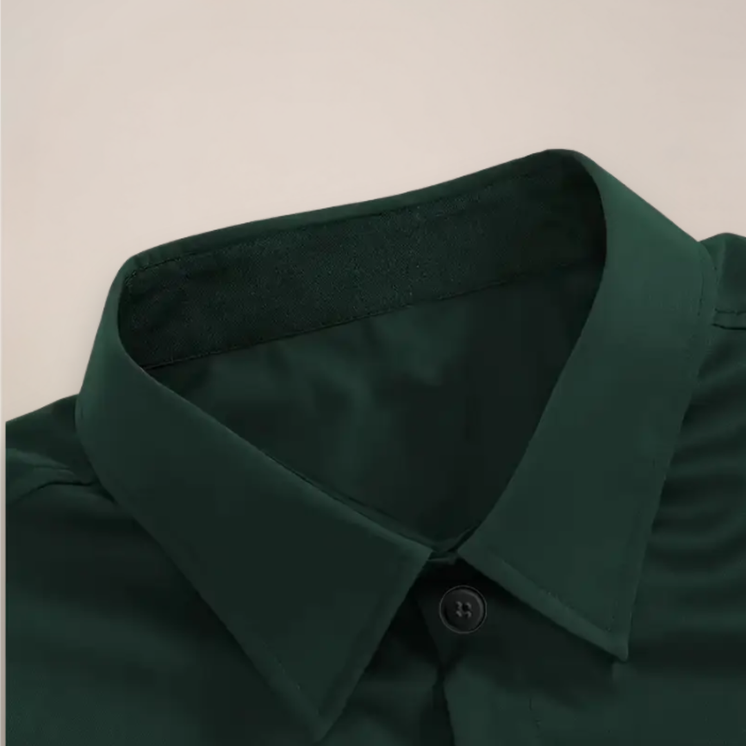 Essential men's slim-fit long sleeve shirt, a classic button-down design for a polished and comfortable look.