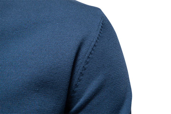 Comfortable men's V-neck sweater with a subtle ribbed texture, ideal for layering