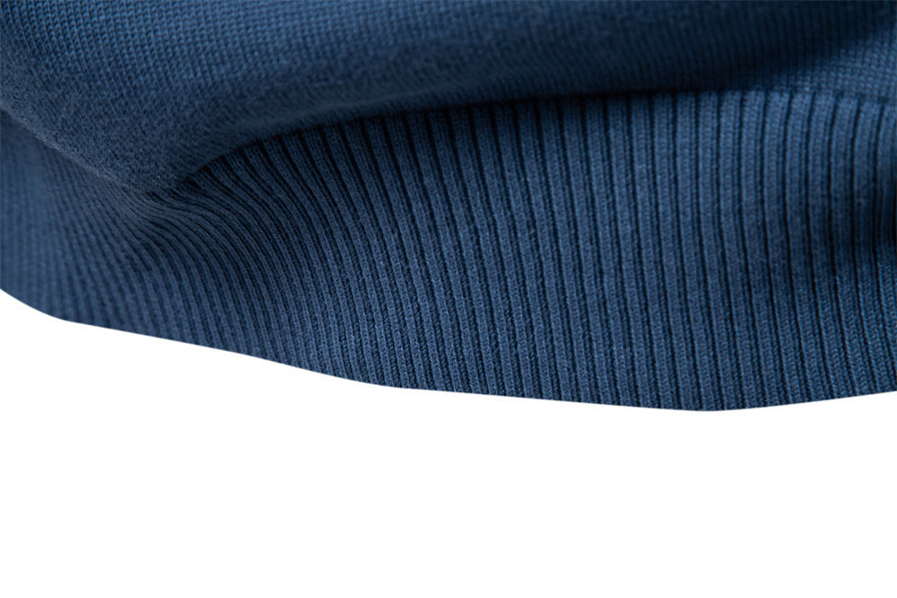 High-quality cotton blend men's ribbed V-neck pullover, designed for modern casual wear