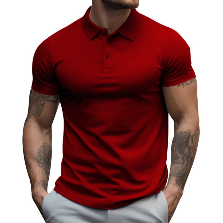 Modern men's active polo, slim fit. Short sleeve performance shirt for a sporty casual look.