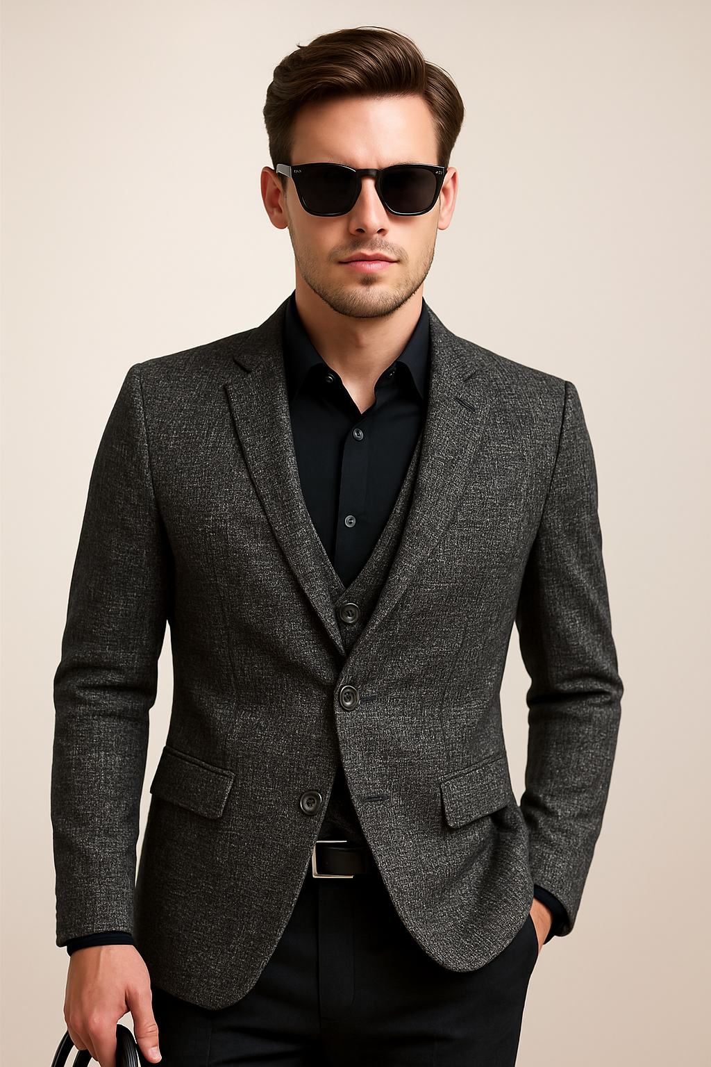 Versatile men's blazer, slim fit, suitable for casual outings or formal events