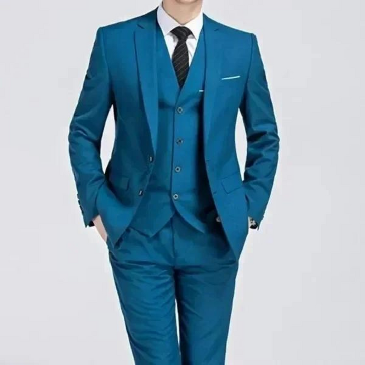 Elegant men's three-piece suit in breathable fabric, suitable for spring/summer business attire