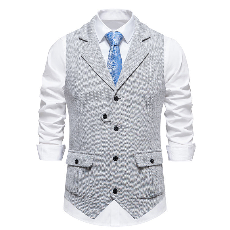 Tailored men's vest in a versatile shade, ideal for smart casual or business attire. Enhance your look.