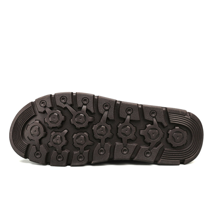 Men's breathable black outdoor tooling boots, showing tread for excellent grip and durability