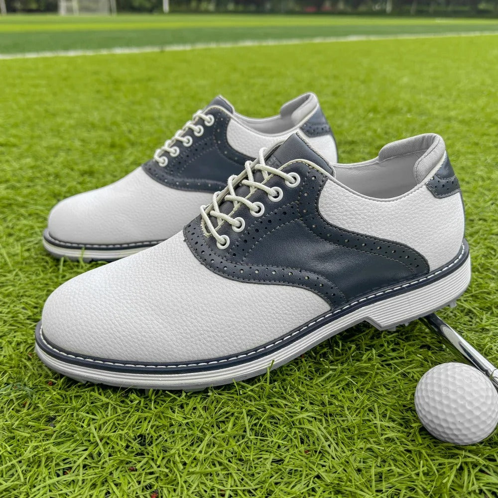 Comfort-focused Men's Spiked Golf Brogue Shoes, designed for long days on the green