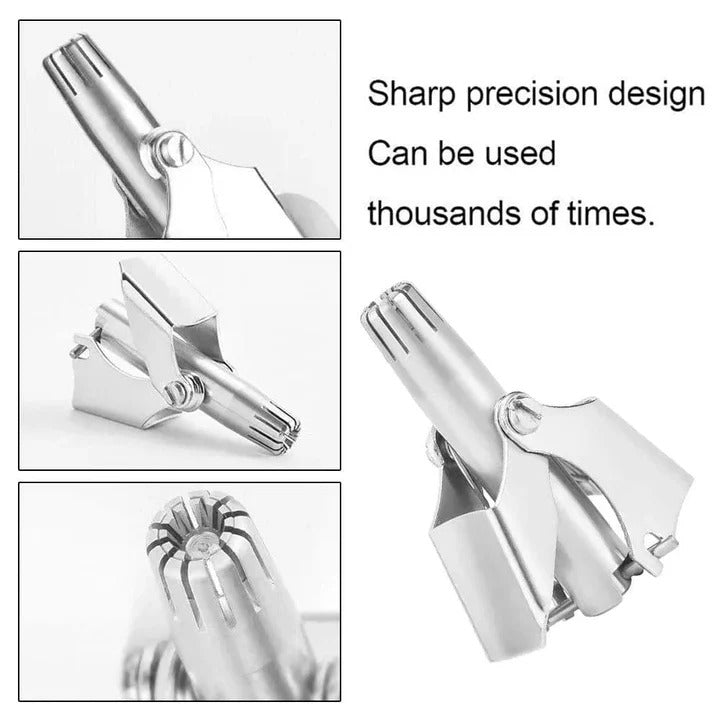 Achieve clean, precise grooming with this manual stainless steel nose & ear hair trimmer.
