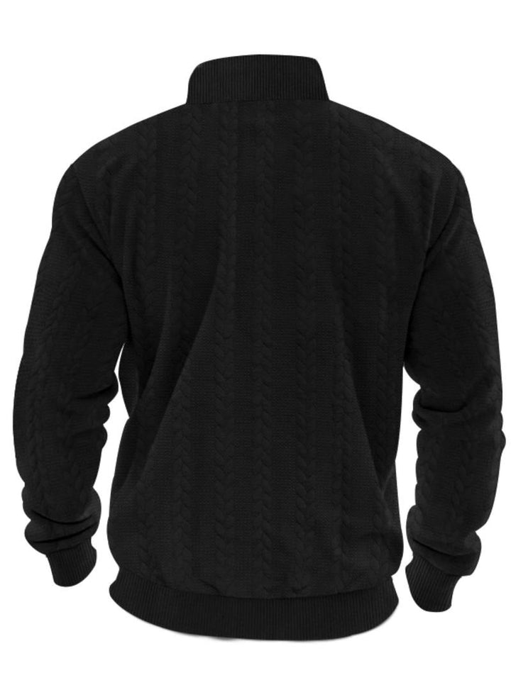 Stylish men's half-zip pullover in gray, a versatile structured top for modern mens fashion
