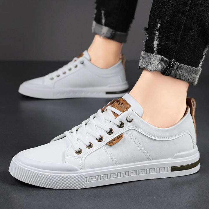 Comfortable men's two-tone walking shoes, ideal for casual everyday wear & urban comfort.