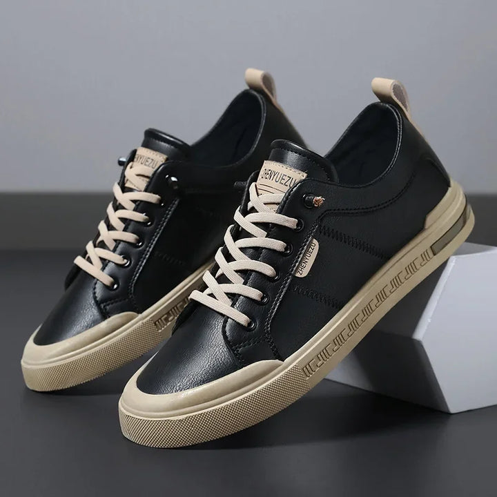 Stylish men's two-tone casual footwear with lace-up design, offering comfort for daily wear.
