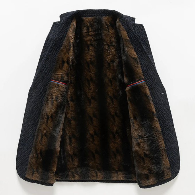 Men's designer wool blend winter coat, featuring a sleek tailored fit & comfortable stand collar