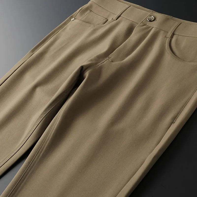 Black men's refined dress slacks, a modern contemporary staple for any sophisticated wardrobe