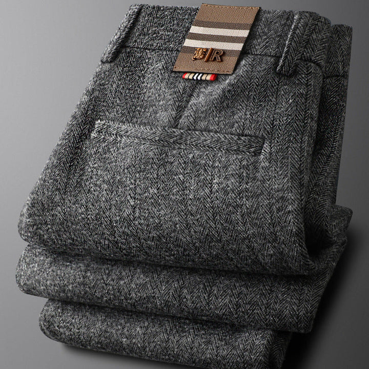 Modern fit men's dress pants in champagne, a stylish choice for any wardrobe.