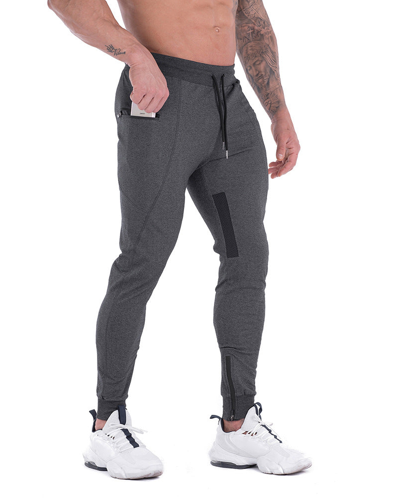 Men's joggers with a focus on the drawstring and elastic waist for adjustable comfort