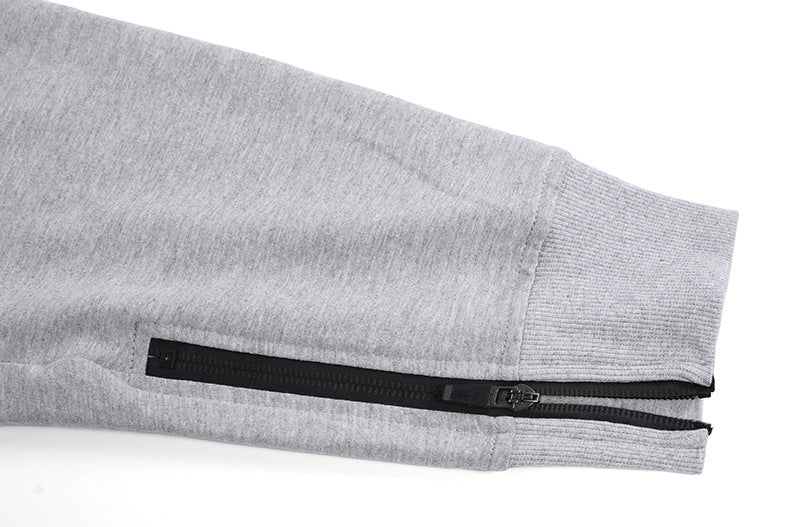 Detail of stitching on men's tapered casual wear joggers, durable athletic pants