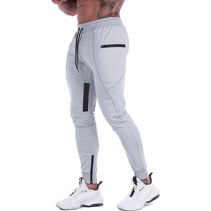 Men's tapered joggers with zippered pockets, convenient athletic pants for daily wear
