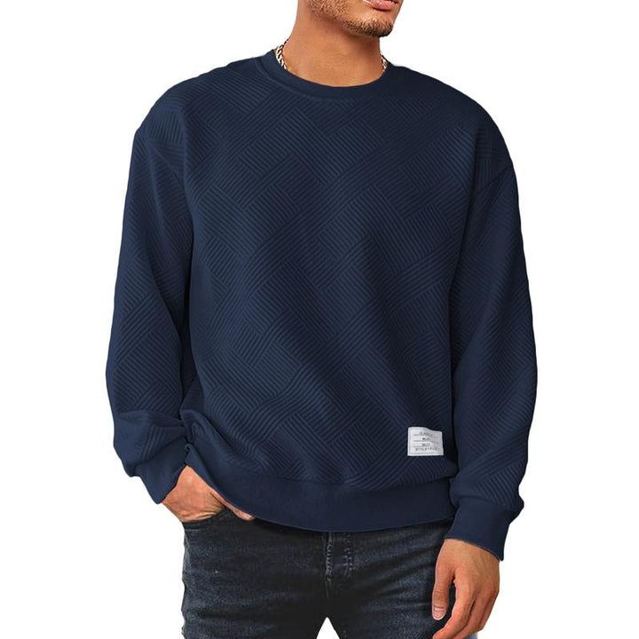 Casual men's textured knit sweatshirt, a versatile and comfortable pullover for cool weather