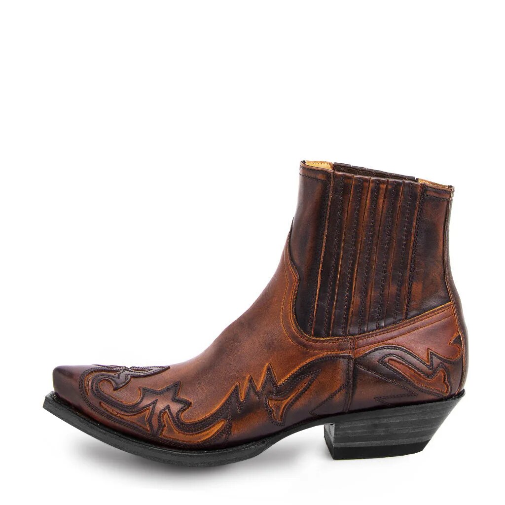 Rugged men's cowboy boots crafted from durable leather, featuring traditional western details, perfect for country fashion.