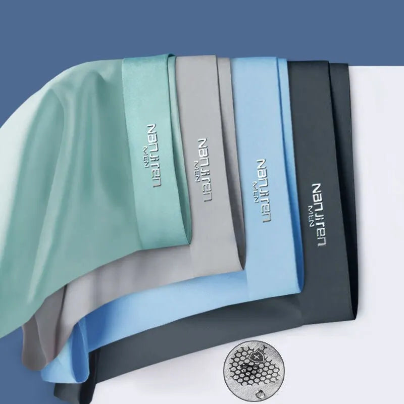 Breathable men's boxer briefs 4-pack for summer & athletic comfort. Fresh, active, & quick-dry.