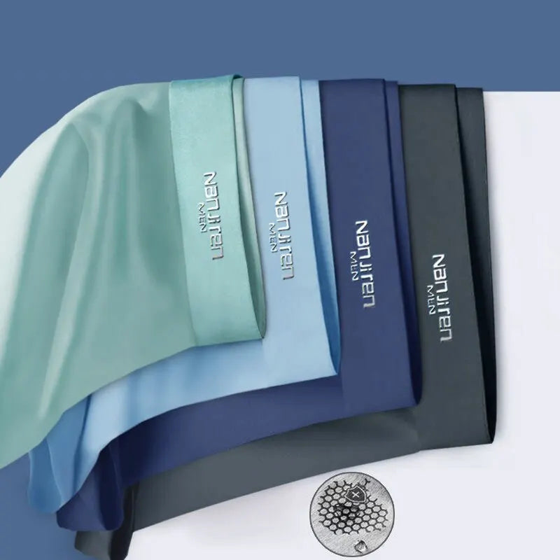 4-Pack men's ultra-cool boxer briefs with elastic waist. Seamless design for daily fresh & breathable comfort.
