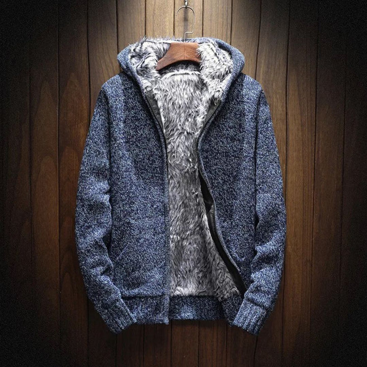 Soft men's hoodie, fur-lined and made from premium cotton for ultimate warmth and comfort.