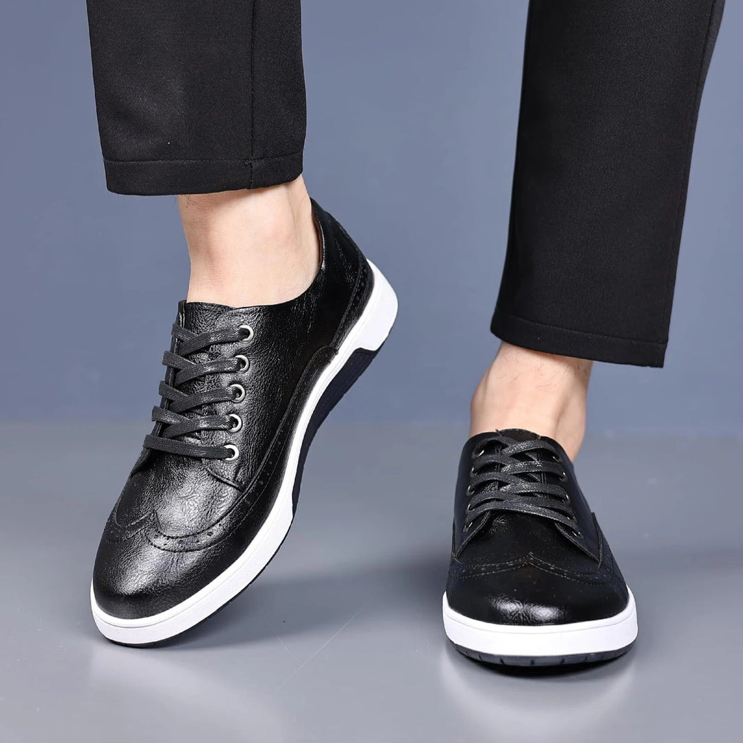 Lightweight men's brogue sneakers, offering superior comfort and a sophisticated leather look.