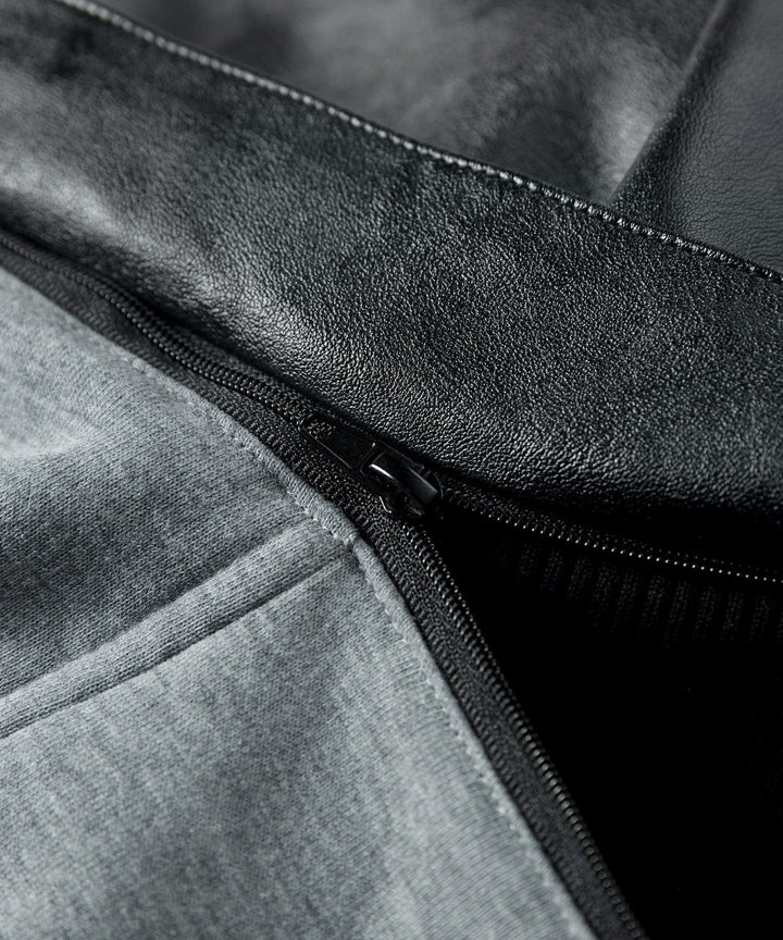 Back view of the Men's Urban Edge Faux Leather Jacket, highlighting its tailored fit and modern design