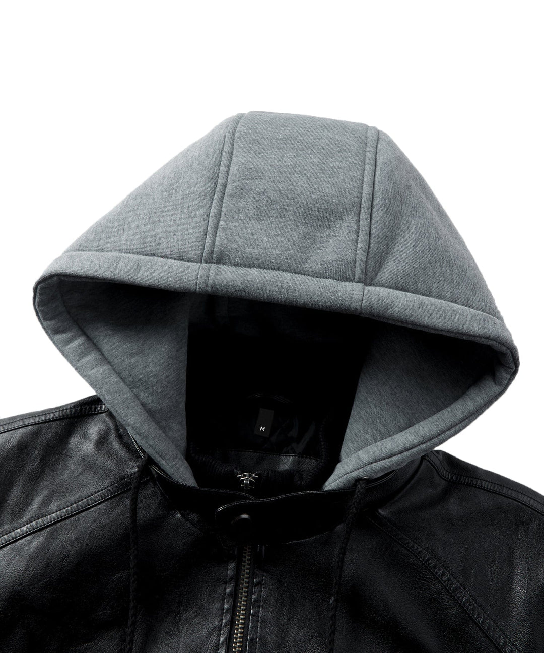 Man wearing the Urban Edge Faux Leather Jacket with jeans, demonstrating a cool and comfortable streetwear outfit