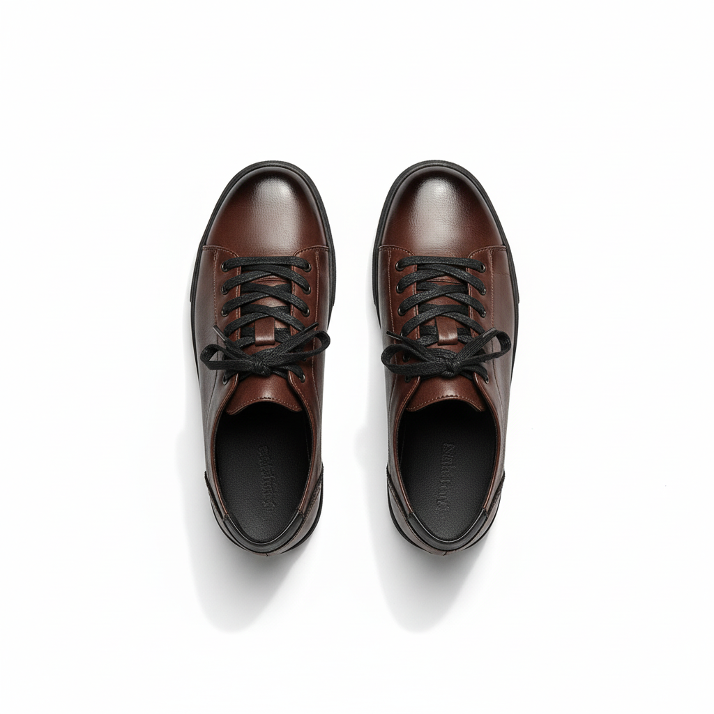 Men's versatile blue leather casual shoes, offering durability and everyday comfort