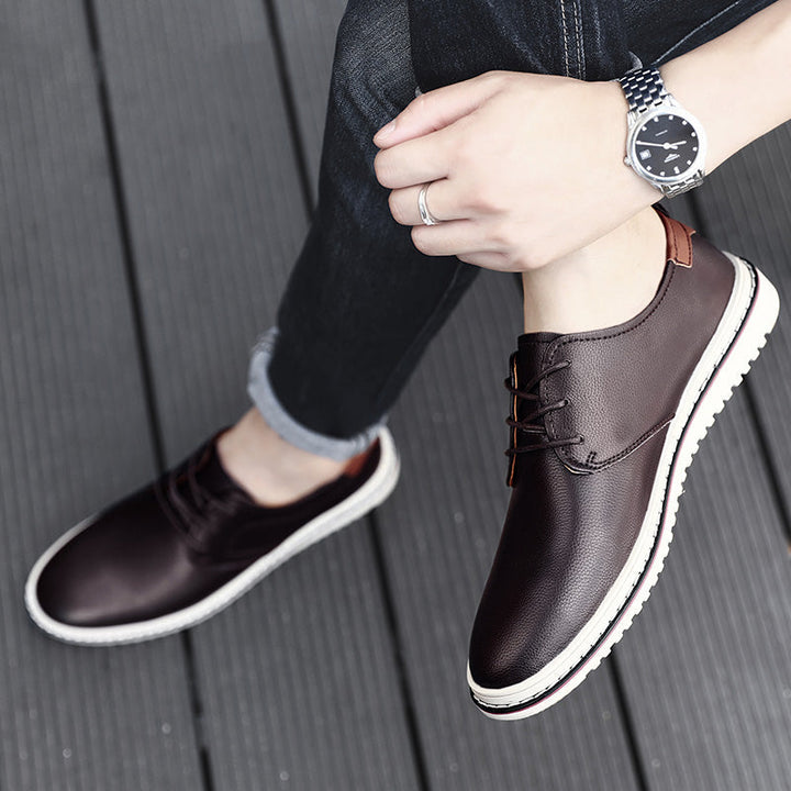 Men's footwear: urban loafers, black, featuring a neat lace-up design for a secure fit