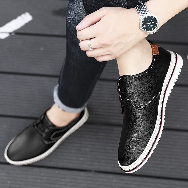Fashionable men's urban loafers, tan, highlighting the craftsmanship and quality material
