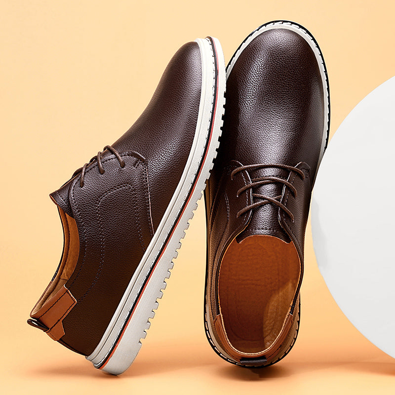 Men's versatile urban lace-up loafers, black, perfect for both day and night wear