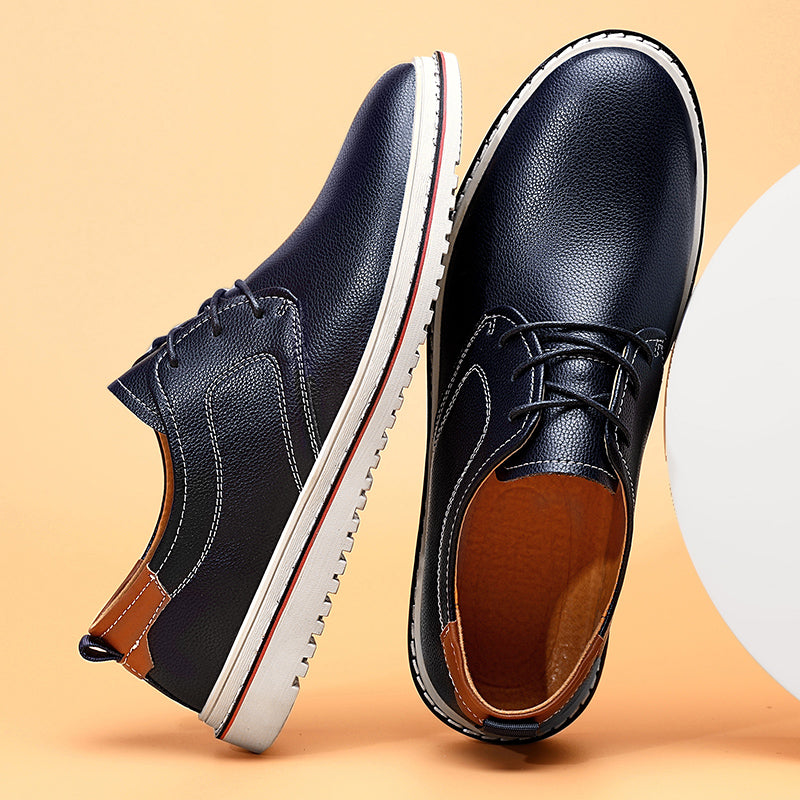 Men's premium urban loafers, tan leather, featuring elegant laces and superior comfort