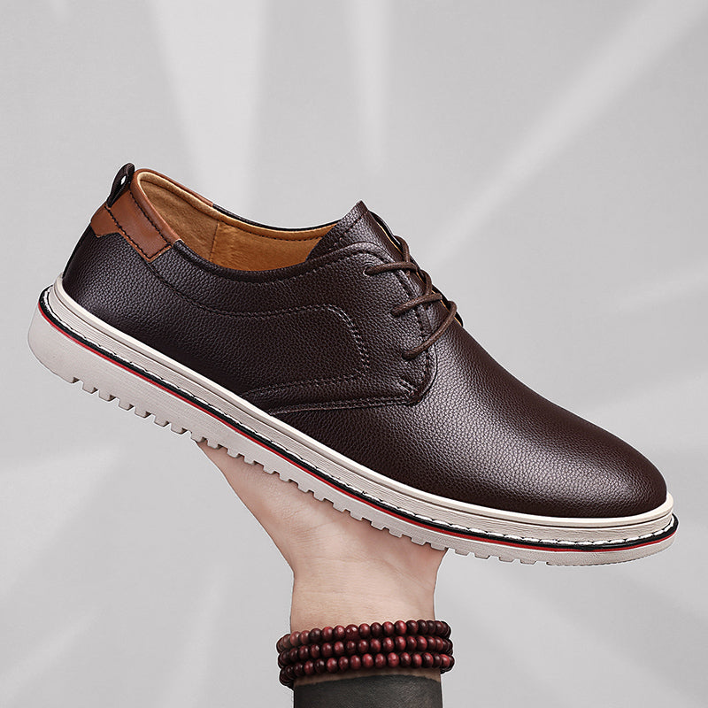 Men's statement urban loafers, bold burgundy, with coordinating laces for a unified look