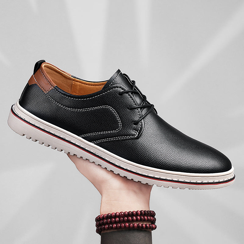 Men's professional urban loafers, black, with classic laces, suitable for formal casual