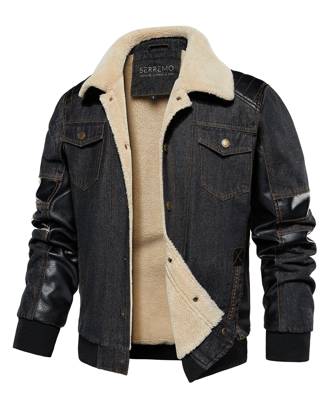 Men's Urban Nomad Adventure Jacket, rugged outerwear for men, front view with zippers and pockets.