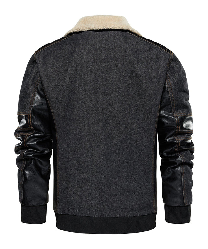 Detail of the zipper and secure pockets on the Men's Urban Nomad Adventure Jacket, practical men's apparel.