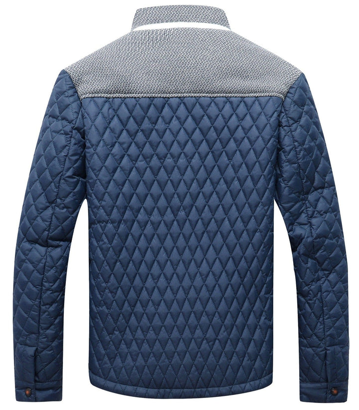 Casual men's urban jacket, person wearing it in a city setting, showcasing its style
