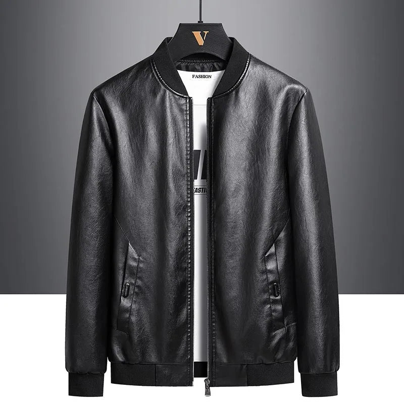 Men's fashion jacket: UrbanFlex Faux Leather Jacket, a versatile outerwear piece for men.