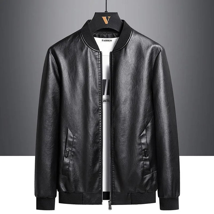 Men's fashion jacket: UrbanFlex Faux Leather Jacket, a versatile outerwear piece for men.