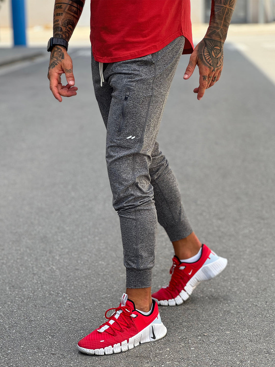 Close-up of stitching detail on Men's Valencia Joggers, indicating quality craftsmanship