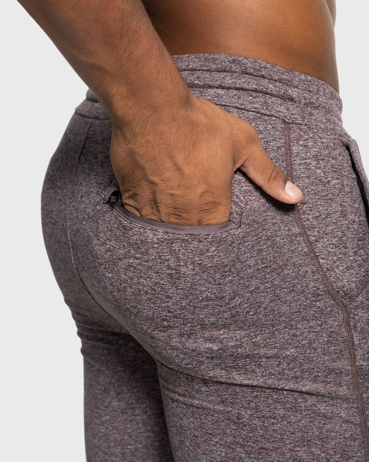 Men's Valencia Stretch Performance Joggers from a low angle, emphasizing length & cut