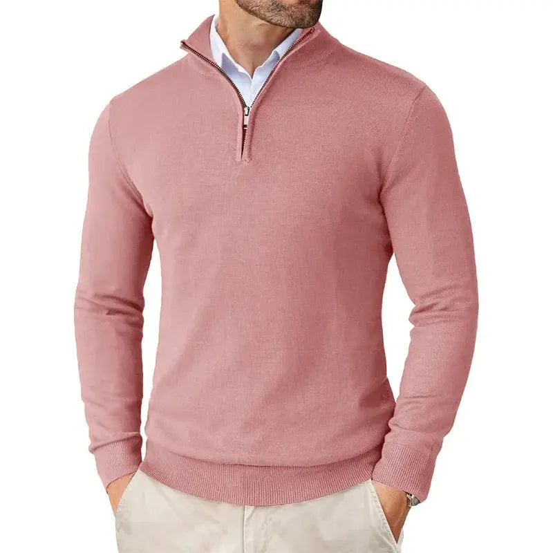Classic men's half-zip sweater, a timeless wardrobe essential perfect for versatile everyday style.