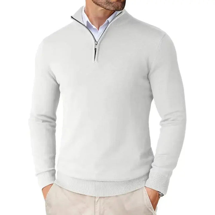 Versatile men's half-zip sweater, a fashion-forward top for effortless layering and style.