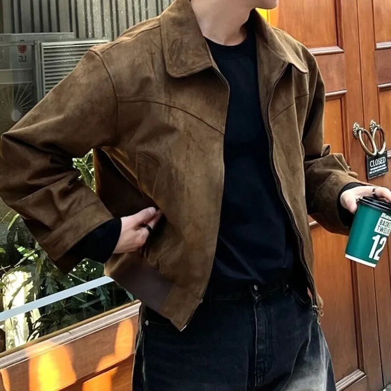 Men's zip jacket, vintage casual outerwear for stylish everyday fashion and versatile layering options.