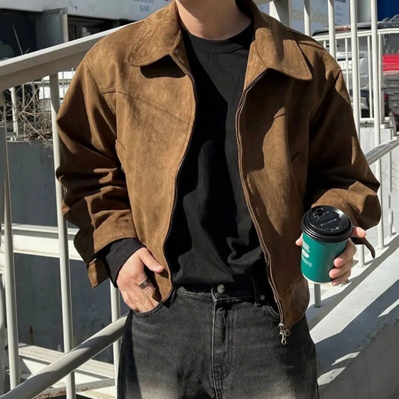 Men's vintage style casual zip jacket. Everyday outerwear for a stylish and versatile look.