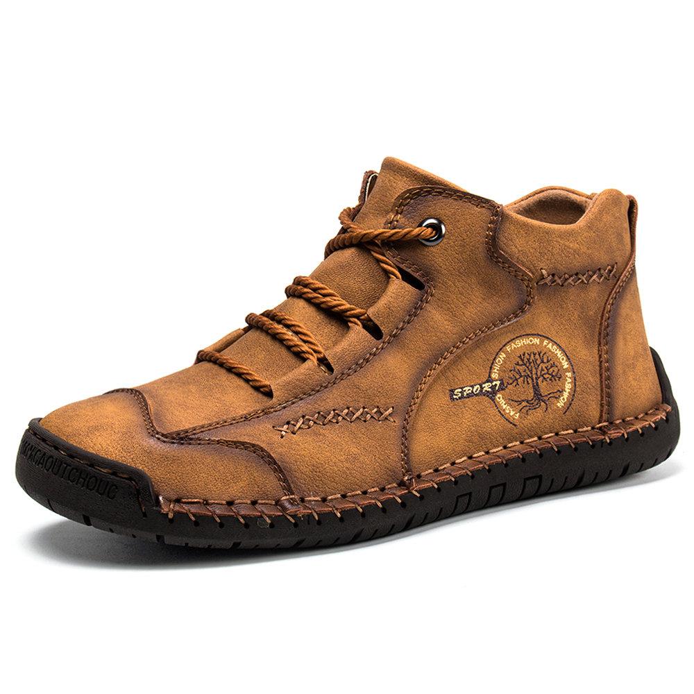 Men's vintage handmade leather orthopedic loafers in a classic brown, offering comfort and style.