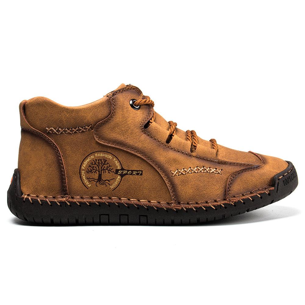 Men's retro-style leather loafers, handmade with orthopedic support for superior comfort.