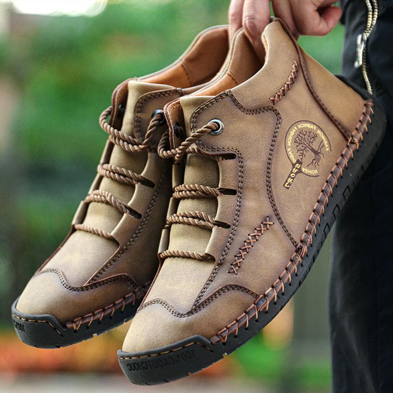 Men's comfortable orthopedic loafers made from genuine vintage-style leather for casual outfits.